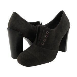 NWOT Tory Burch Stella Black Suede Laceless Solid Oxford Booties Sz 8.5